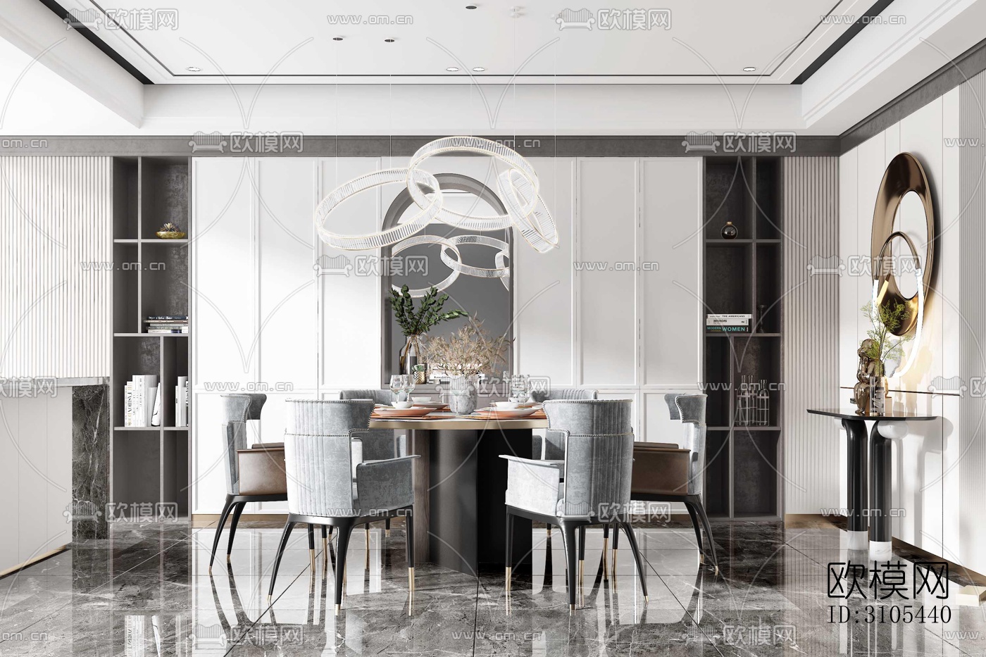 现代餐厅效果图下载（渲染图4）