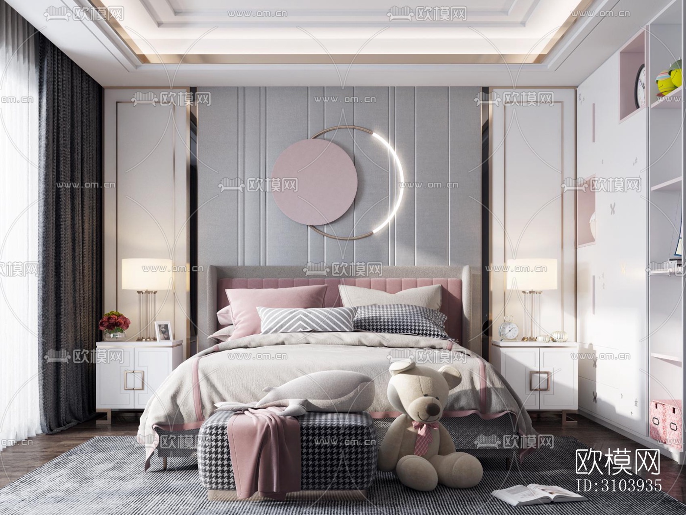 欧式儿童房效果图下载（渲染图3）