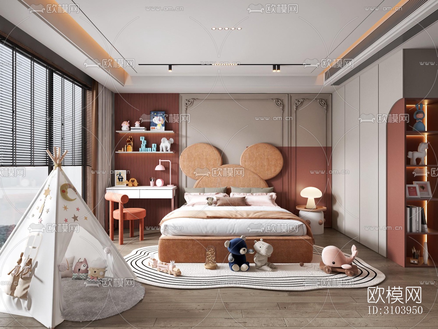 法式儿童房效果图下载（渲染图4）