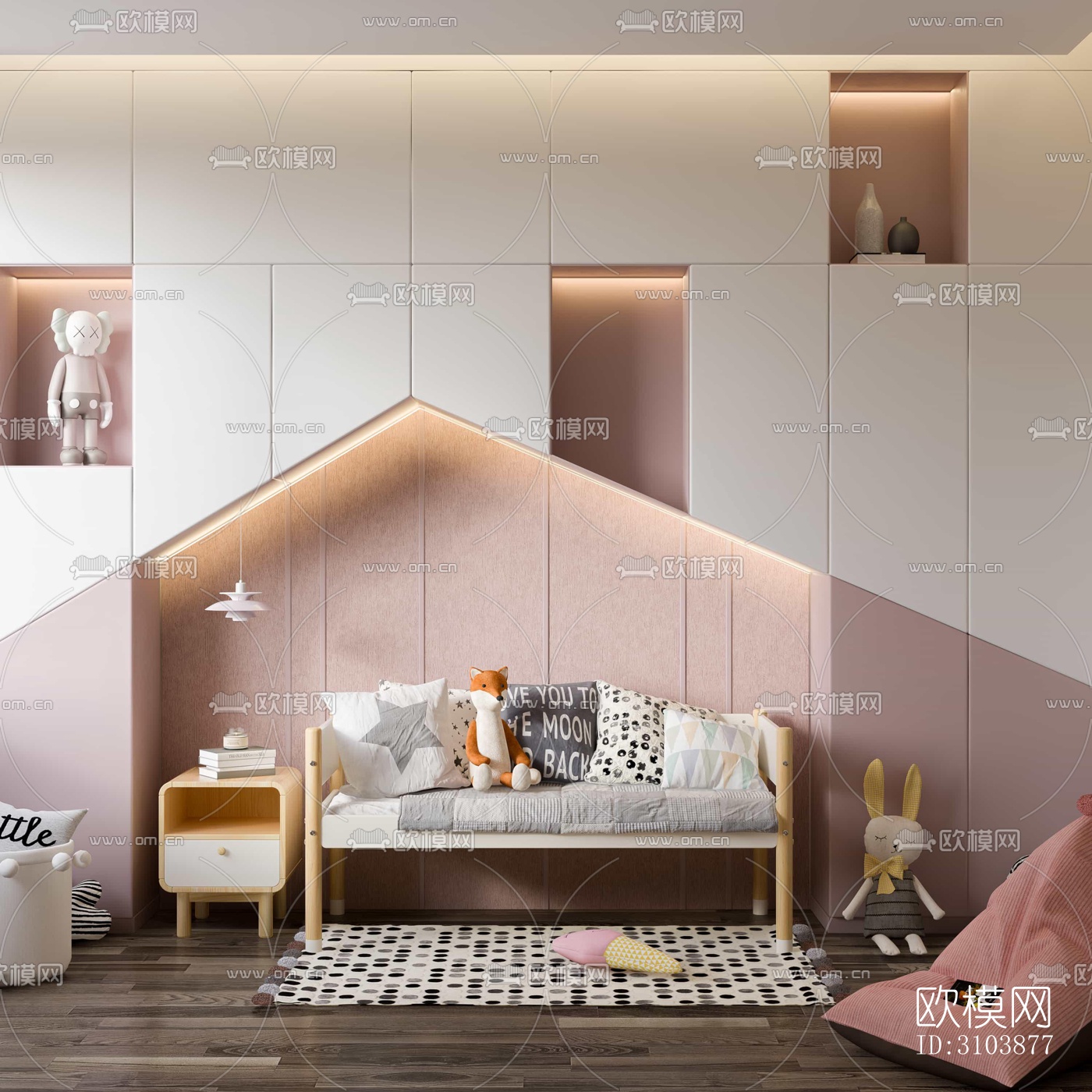 北欧儿童房效果图下载（渲染图3）