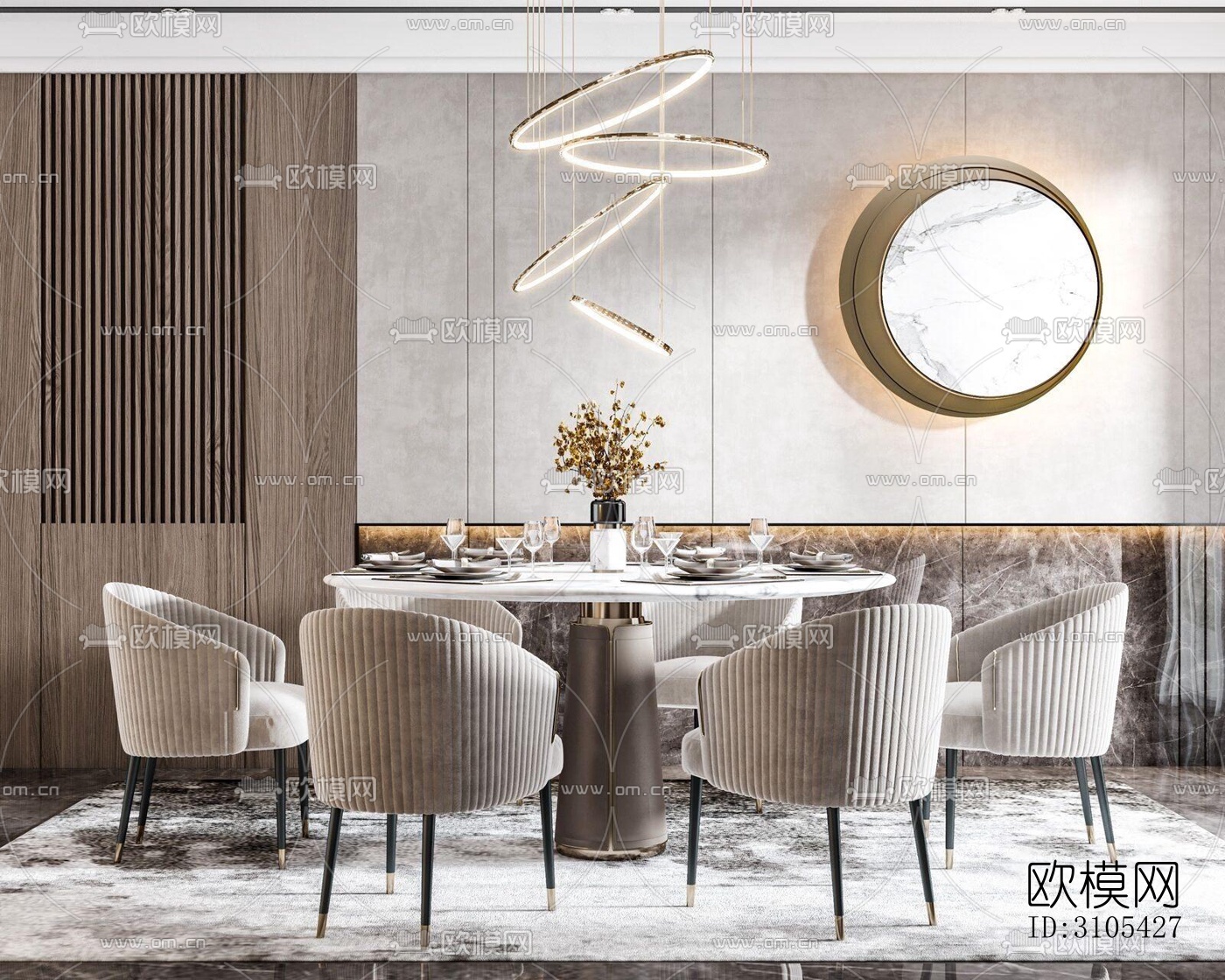 现代餐厅效果图下载（渲染图3）