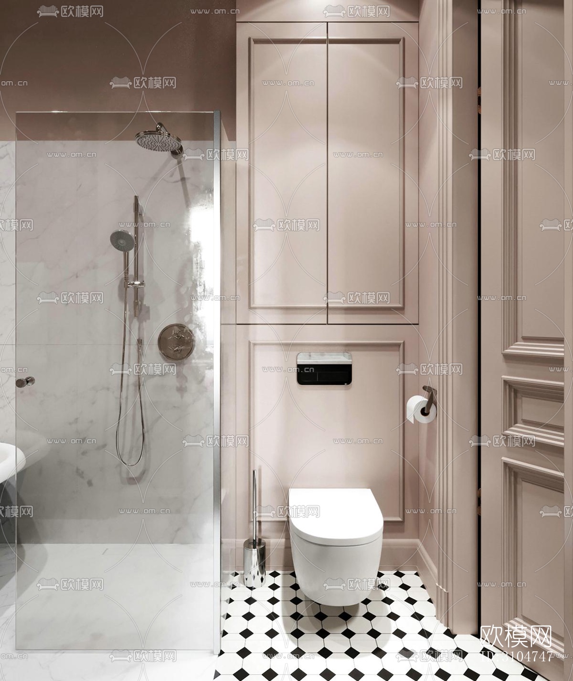 美式卫生间效果图下载（渲染图5）