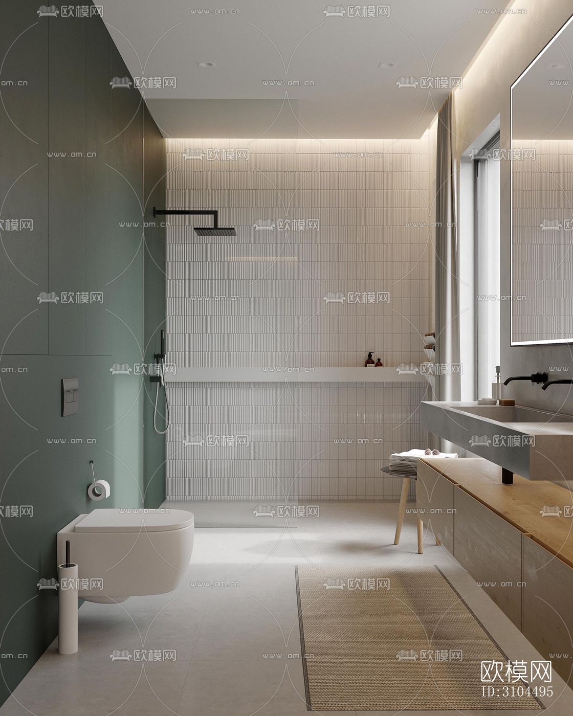 北欧卫生间效果图下载（渲染图2）