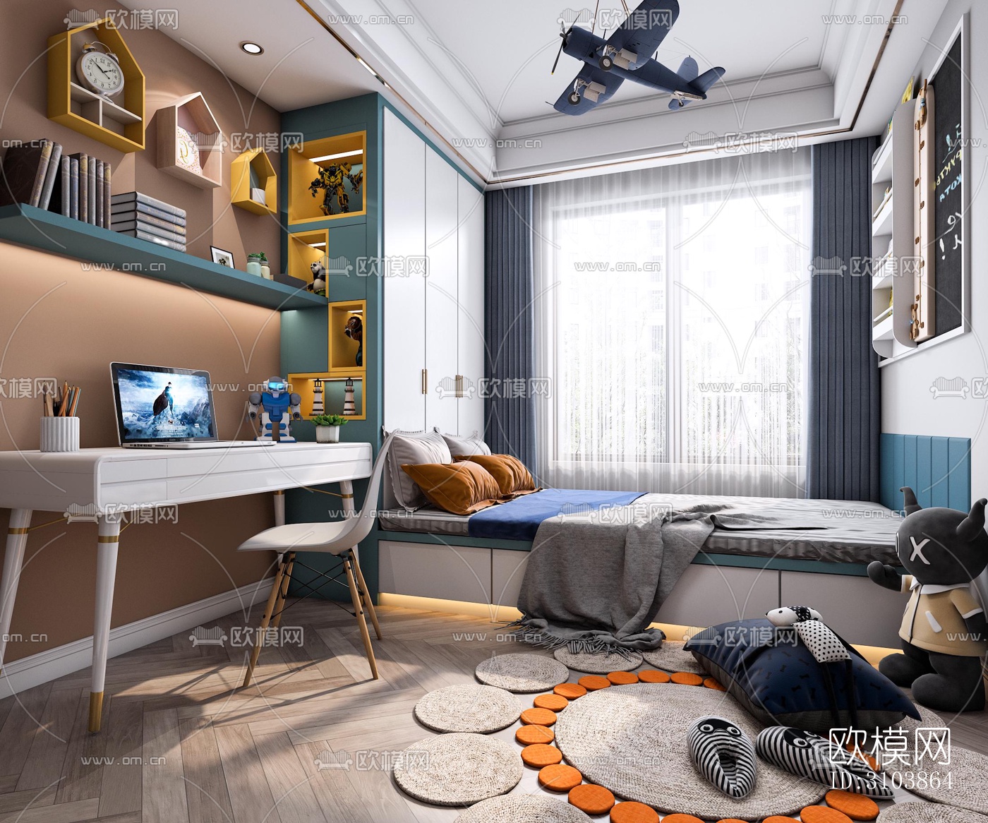 北欧儿童房效果图下载（渲染图5）