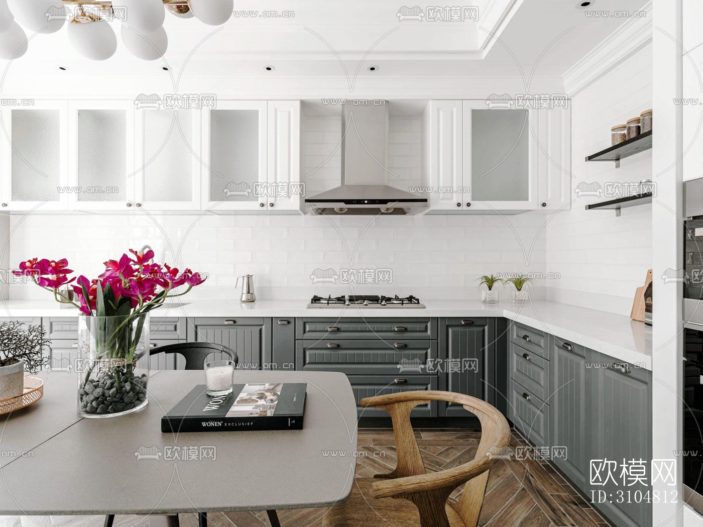 北欧厨房效果图下载（渲染图4）