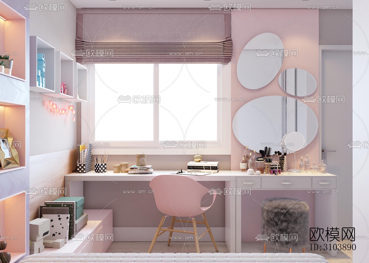 北欧儿童房效果图下载（渲染图3）