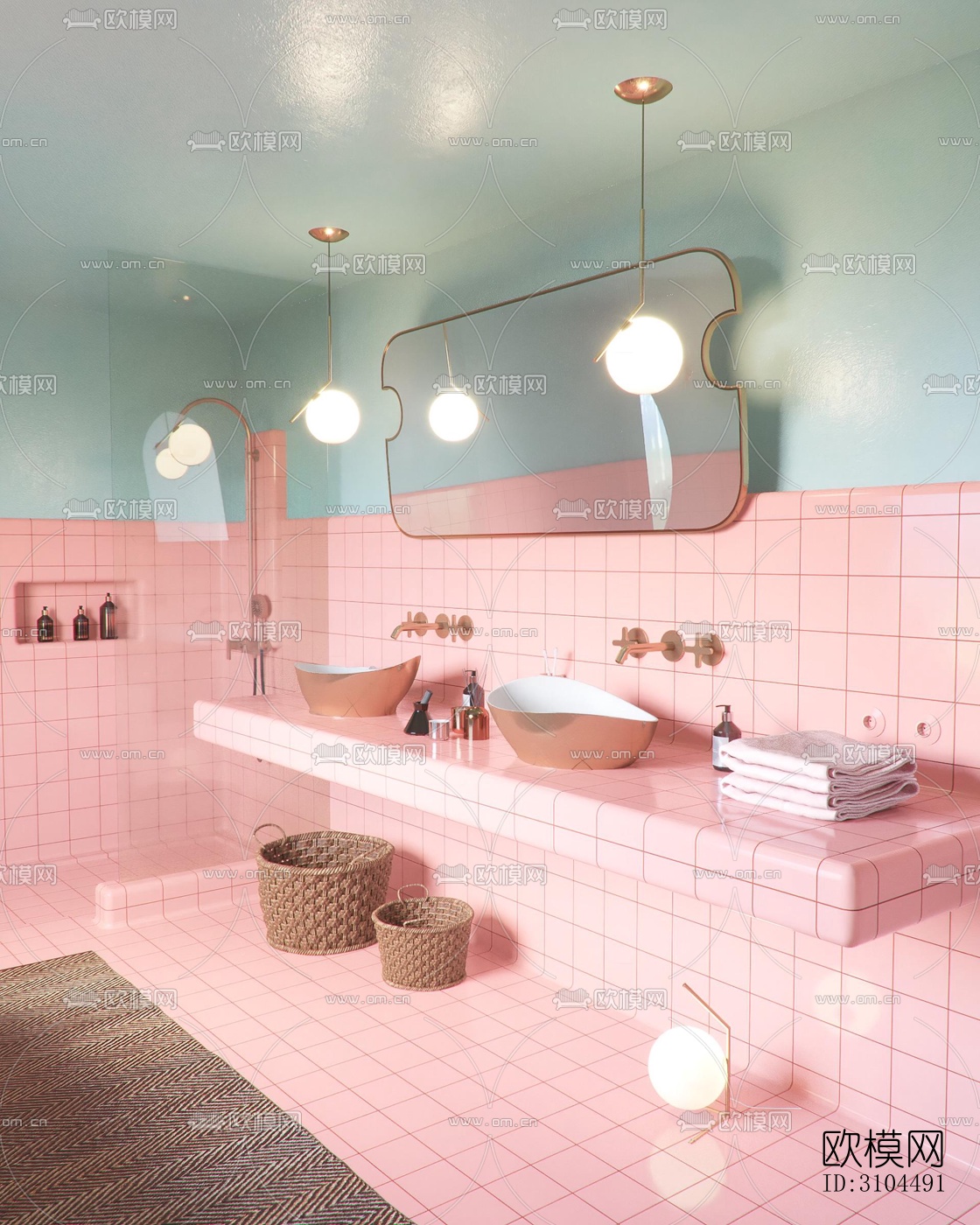 北欧卫生间效果图下载（渲染图4）