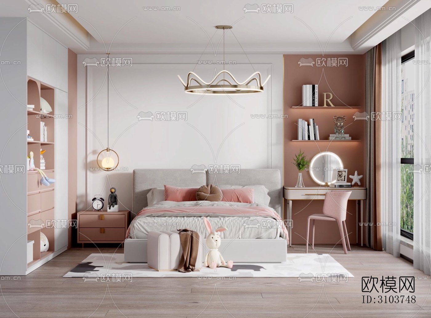 北欧儿童房效果图下载（渲染图4）
