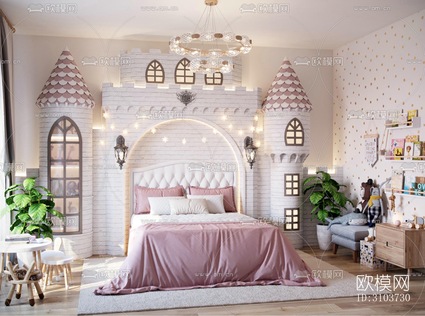 北欧儿童房效果图下载（渲染图3）