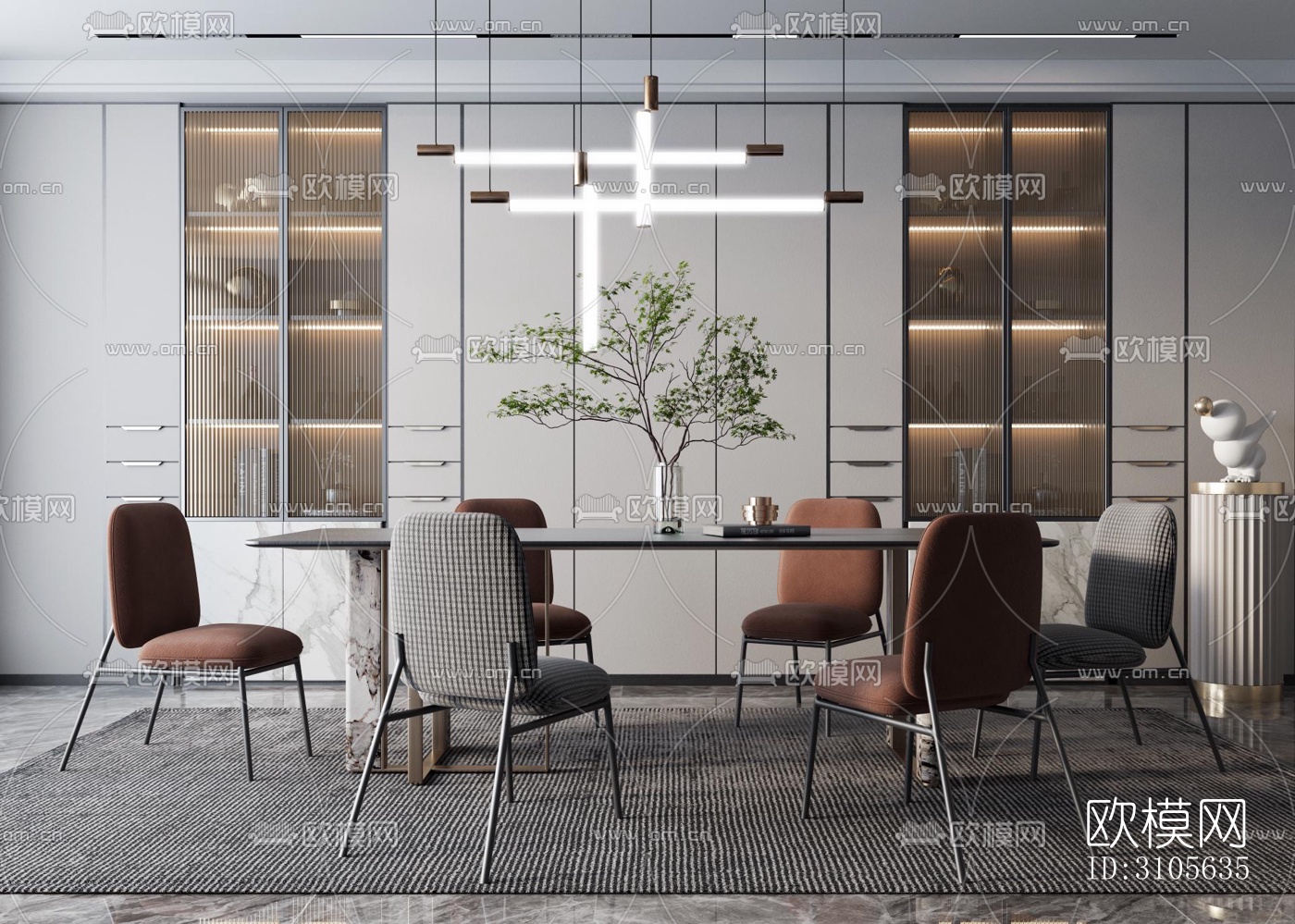现代餐厅效果图下载（渲染图2）