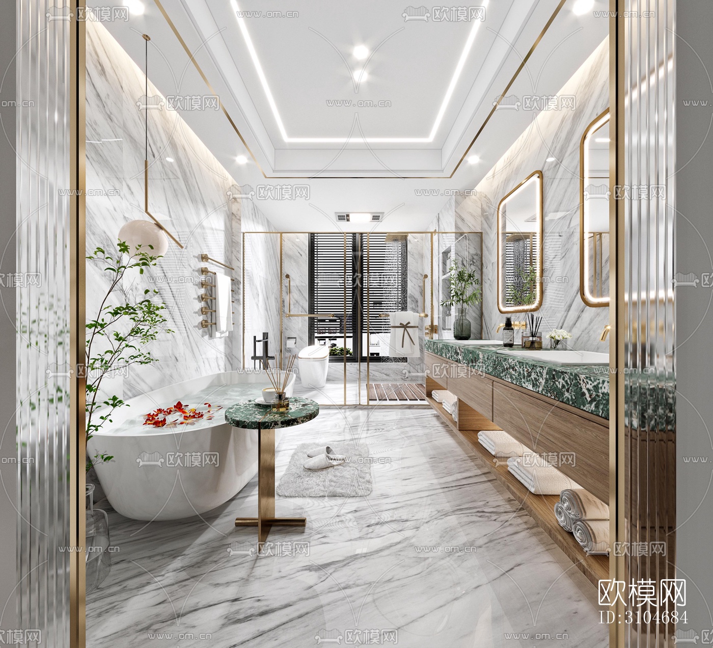现代卫生间效果图下载（渲染图3）