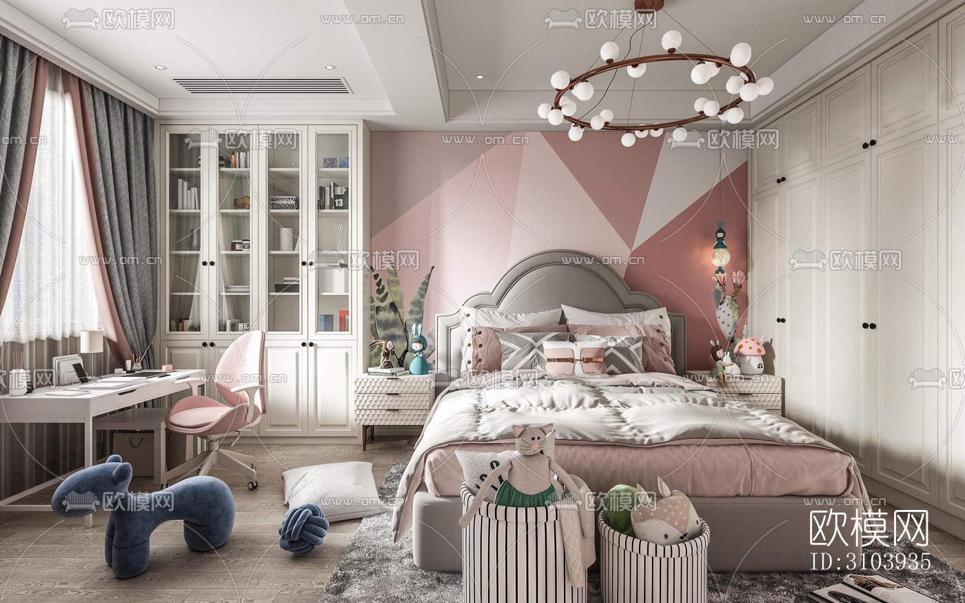 欧式儿童房效果图下载（渲染图2）
