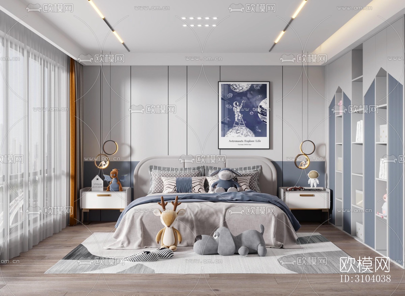 现代儿童房效果图下载（渲染图5）