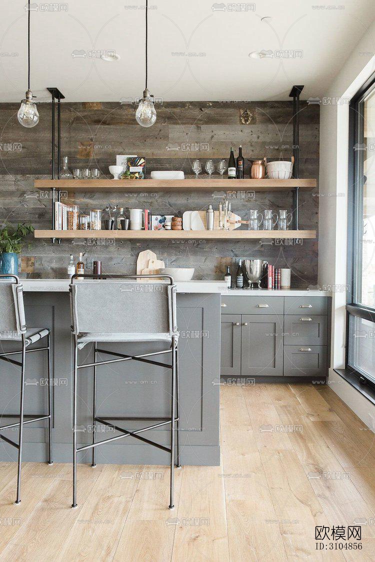 北欧厨房效果图下载（渲染图5）