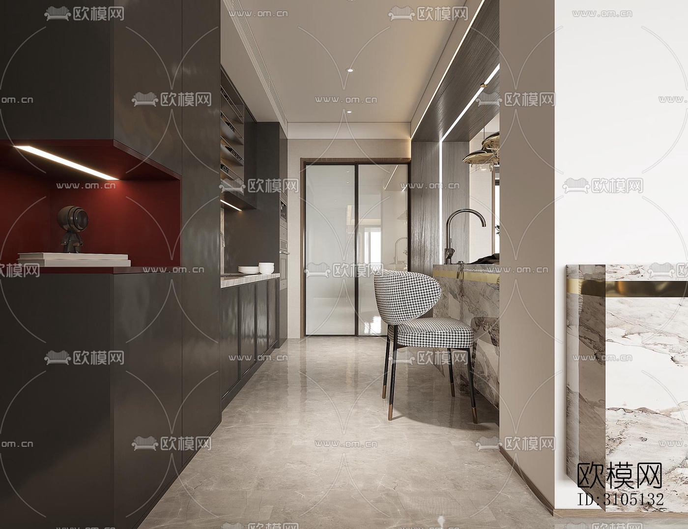 现代平层效果图下载（渲染图8）