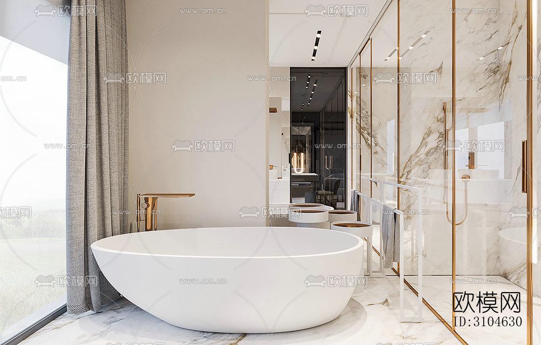 现代卫生间效果图下载（渲染图2）