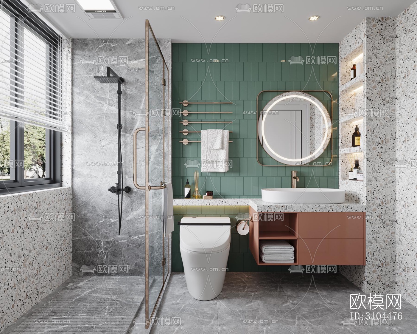北欧卫生间效果图下载（渲染图2）
