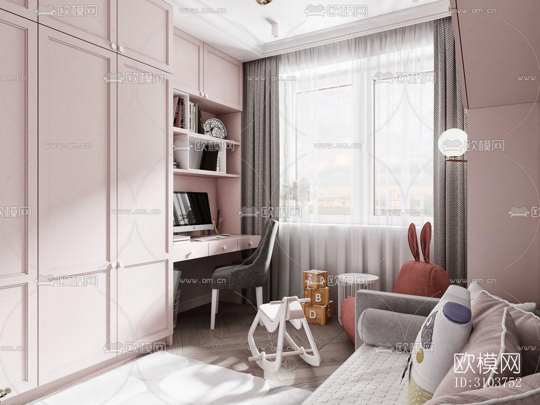 北欧儿童房效果图下载（渲染图3）