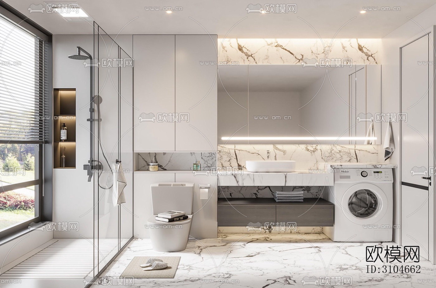 现代卫生间效果图下载（渲染图2）