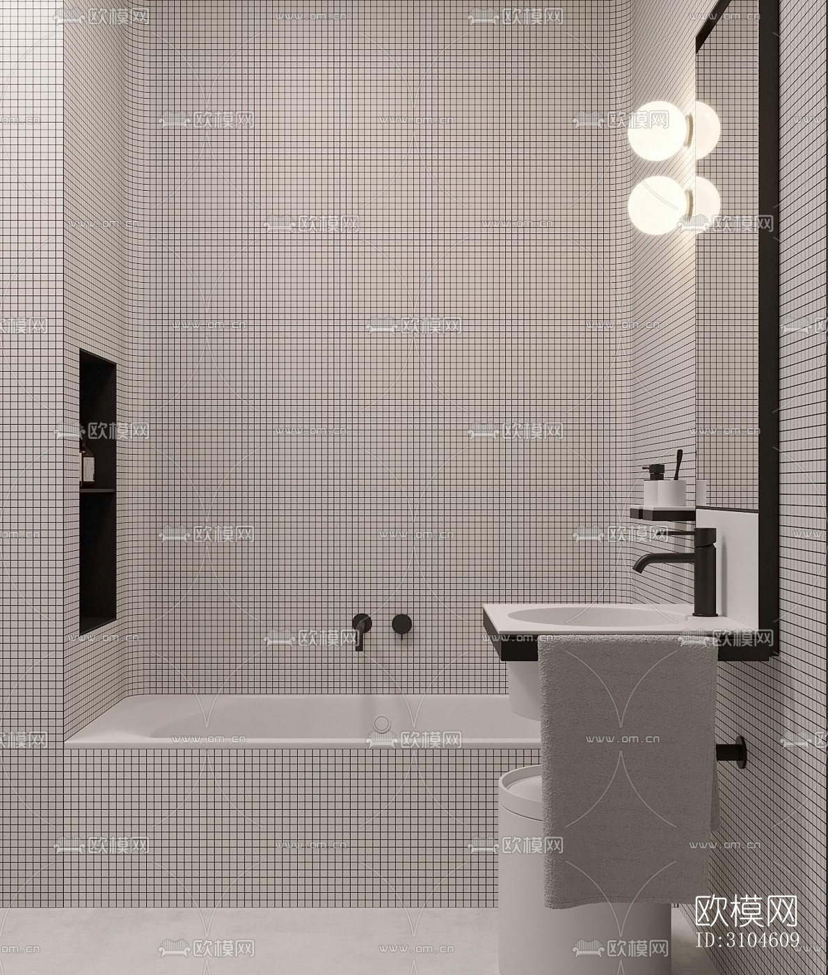 现代卫生间效果图下载（渲染图3）