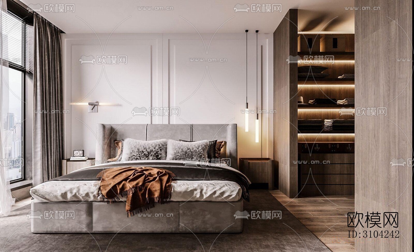 现代卧室效果图下载（渲染图5）
