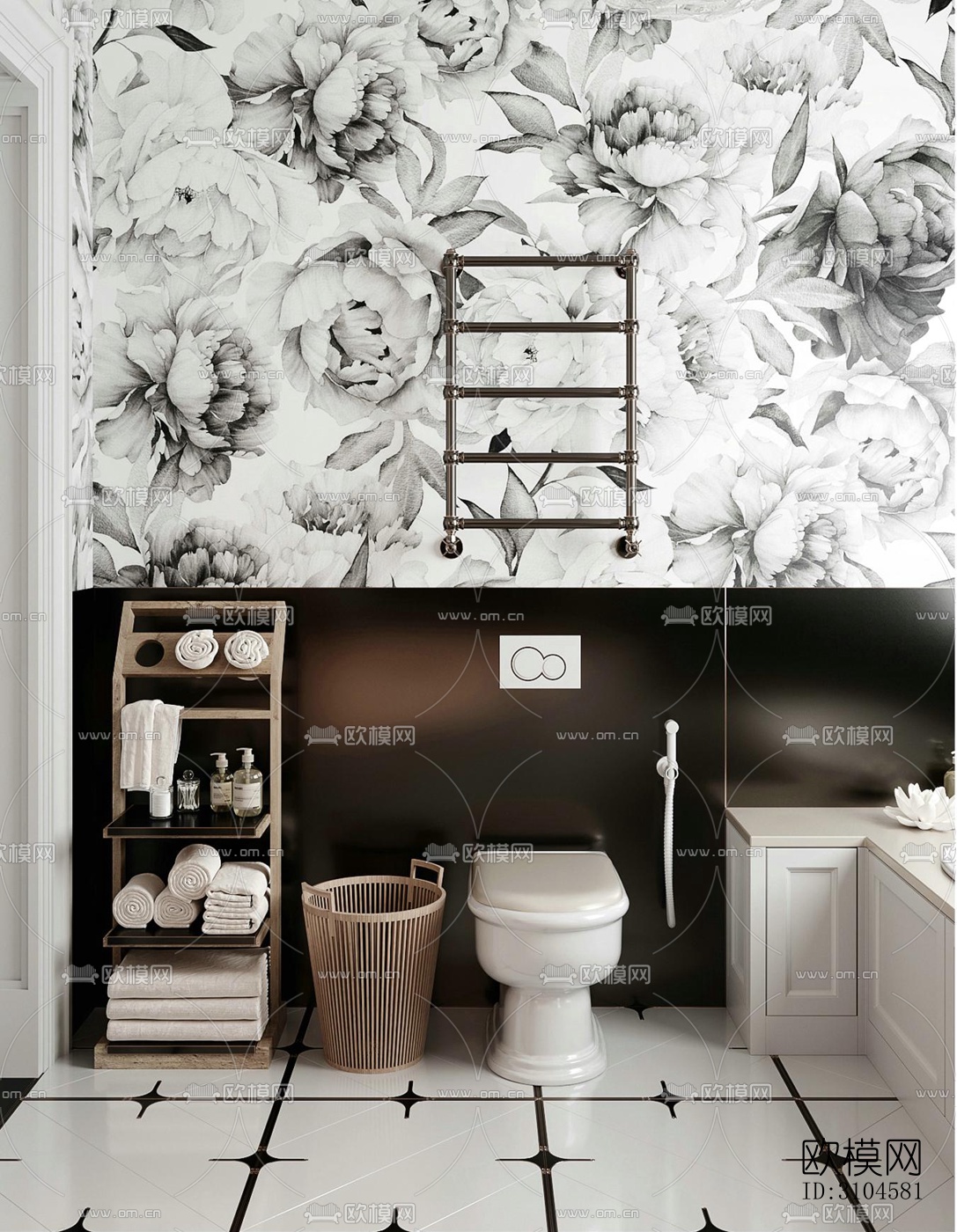 法式卫生间效果图下载（渲染图2）