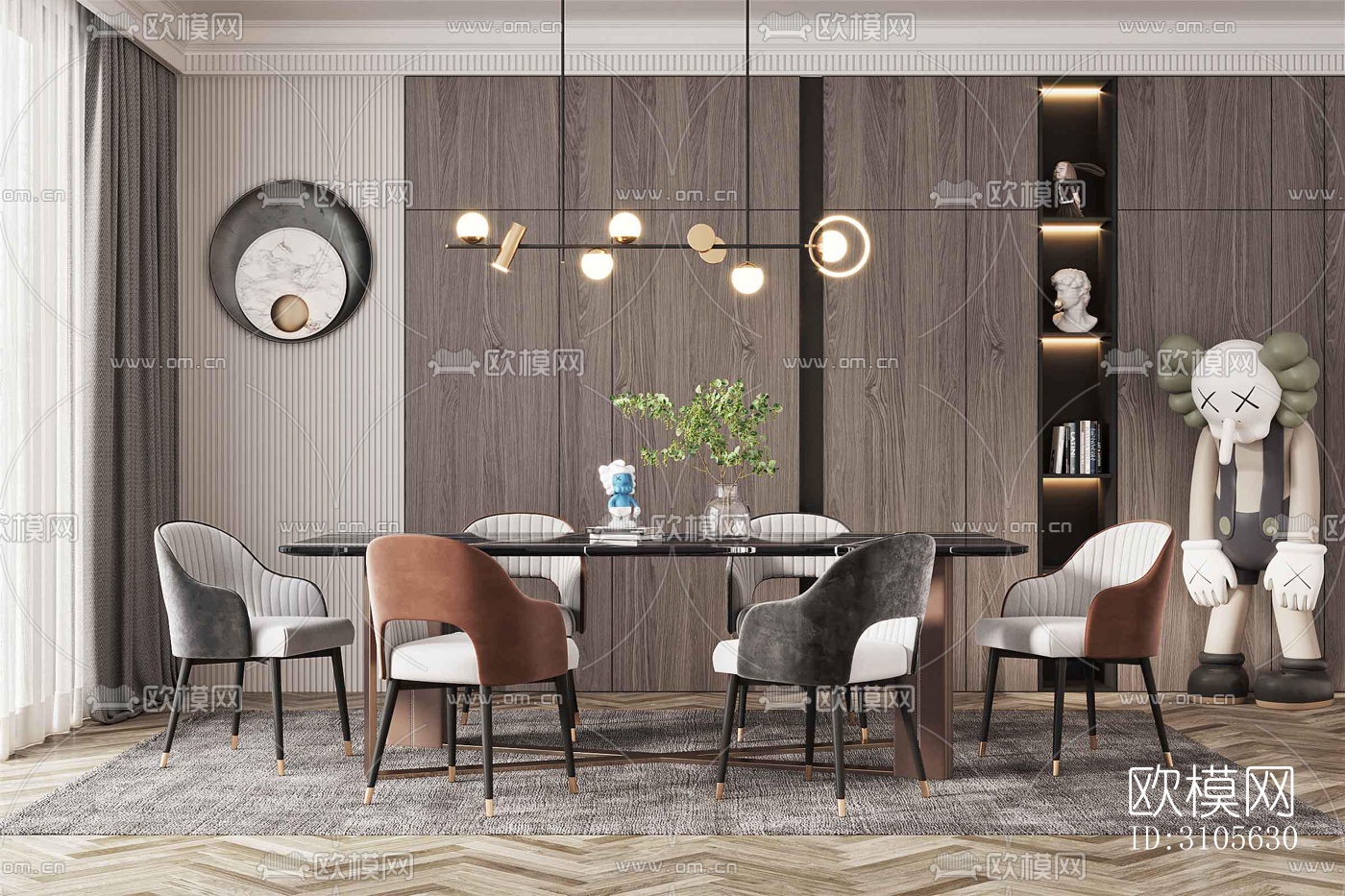 现代餐厅效果图下载（渲染图3）