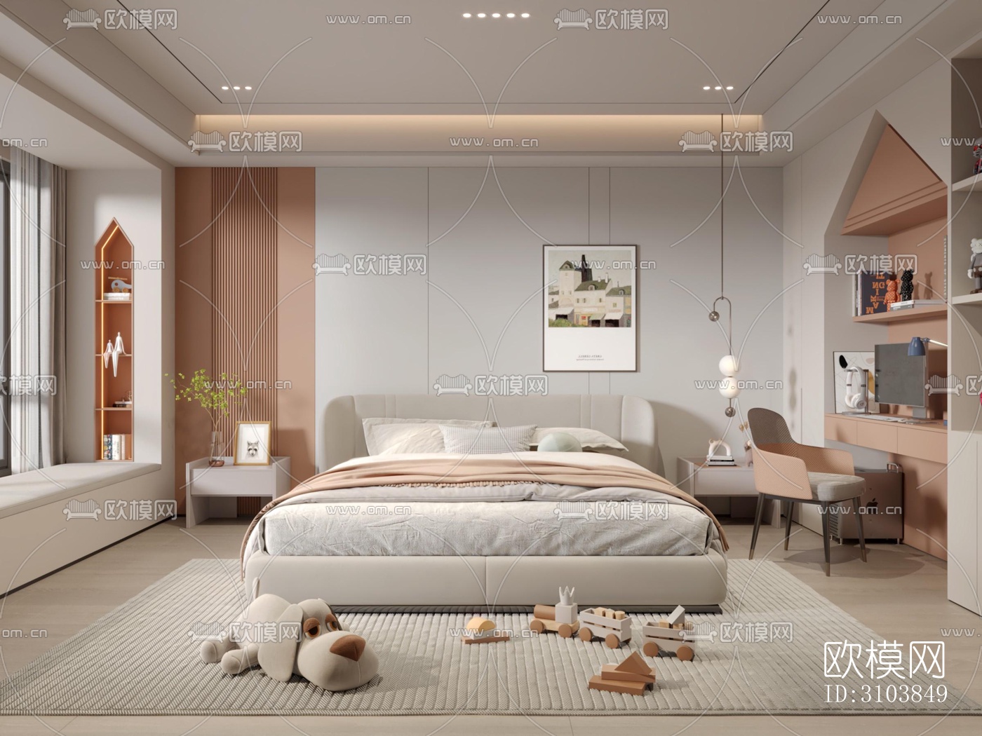 北欧儿童房效果图下载（渲染图5）