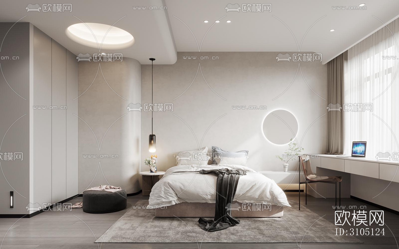 现代平层效果图下载（渲染图2）