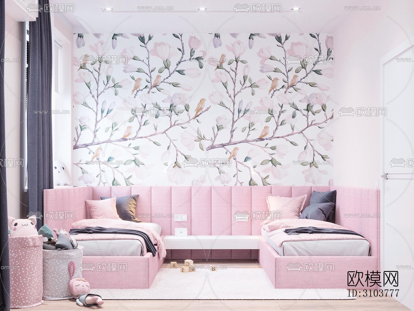 北欧儿童房效果图下载（渲染图5）