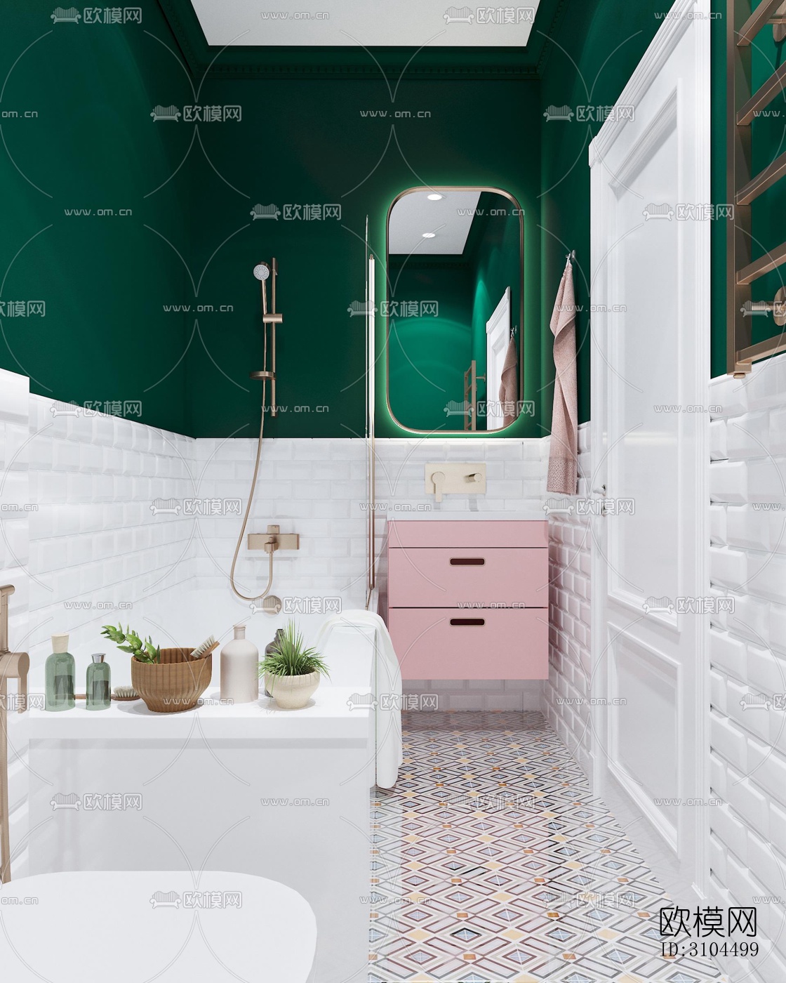 北欧卫生间效果图下载（渲染图3）