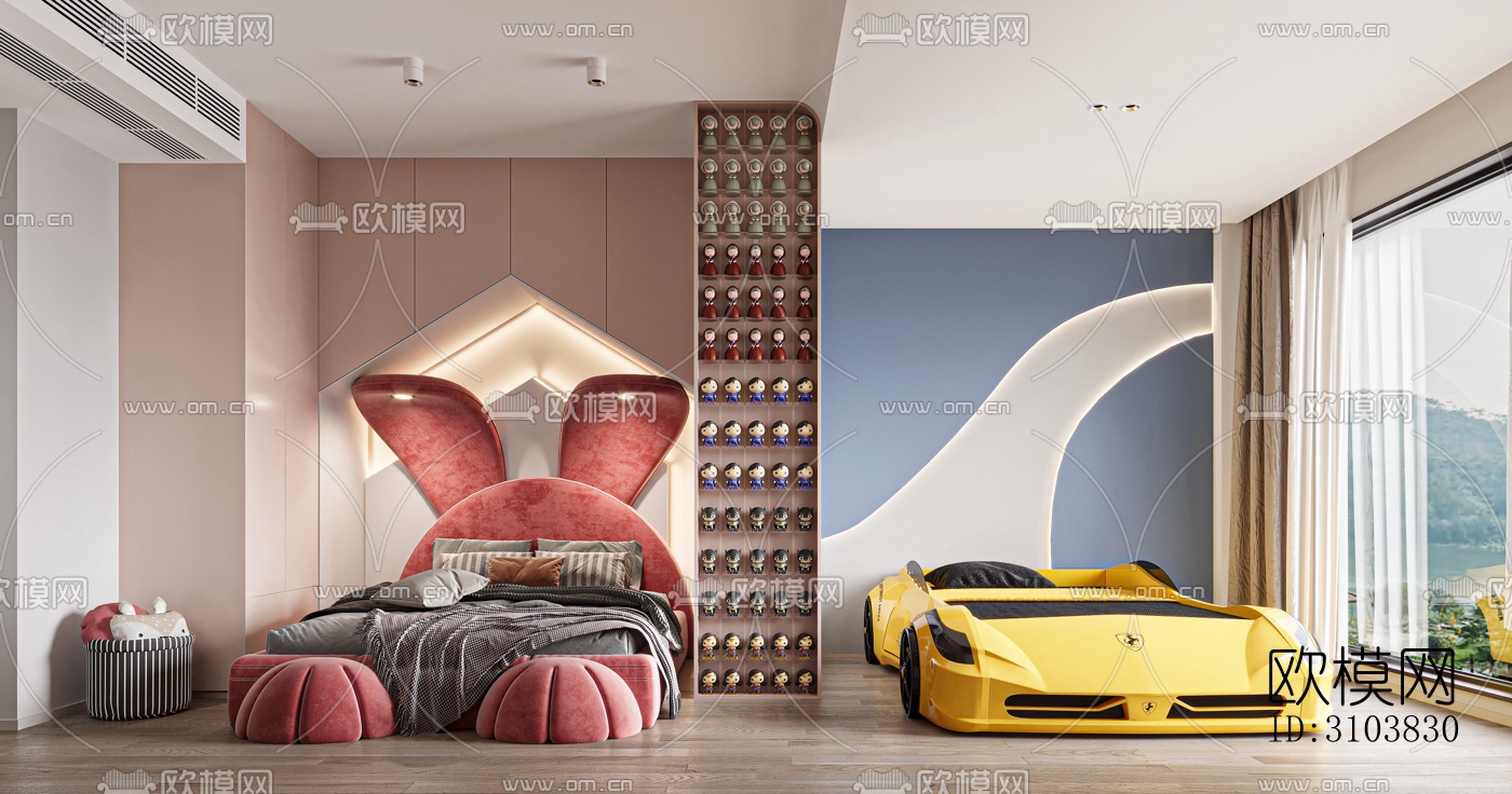 北欧儿童房效果图下载（渲染图4）