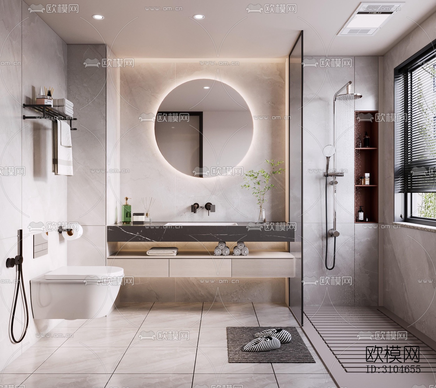 现代卫生间效果图下载（渲染图5）