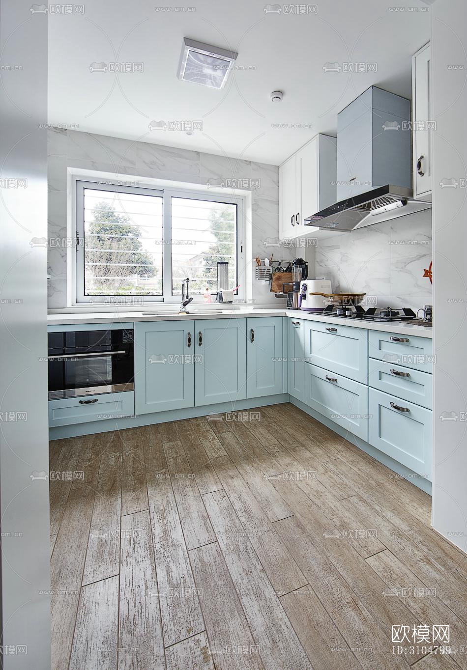 北欧厨房效果图下载（渲染图2）