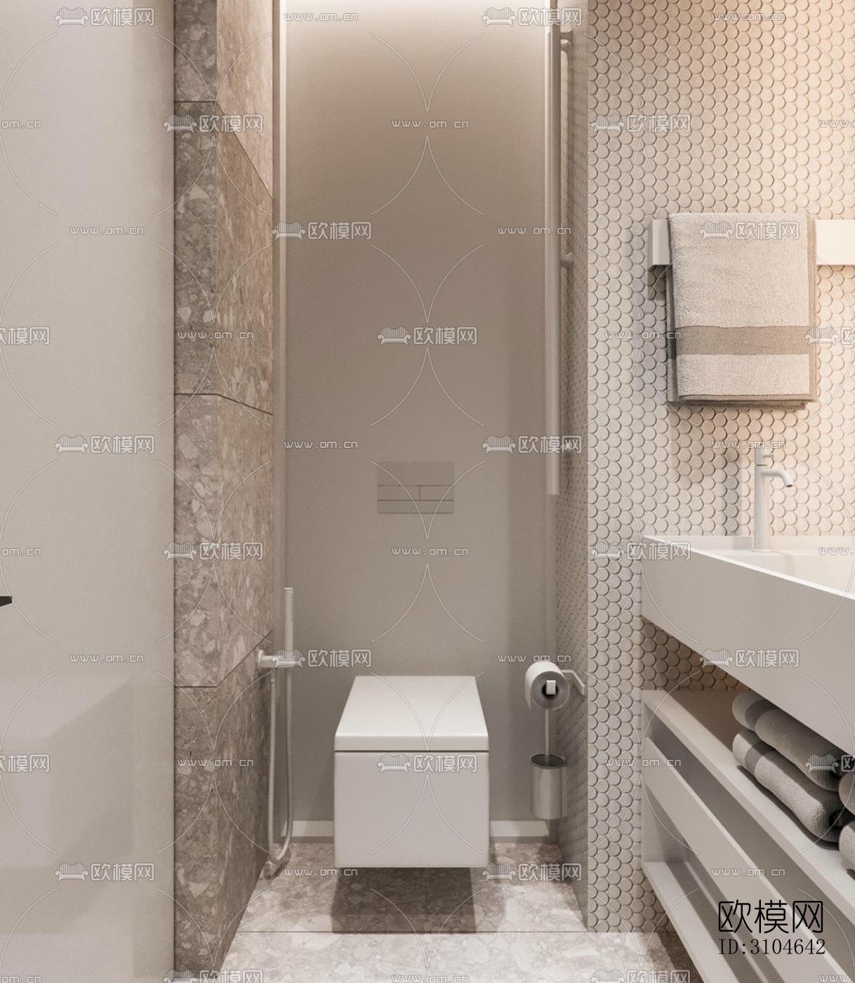 现代卫生间效果图下载（渲染图2）