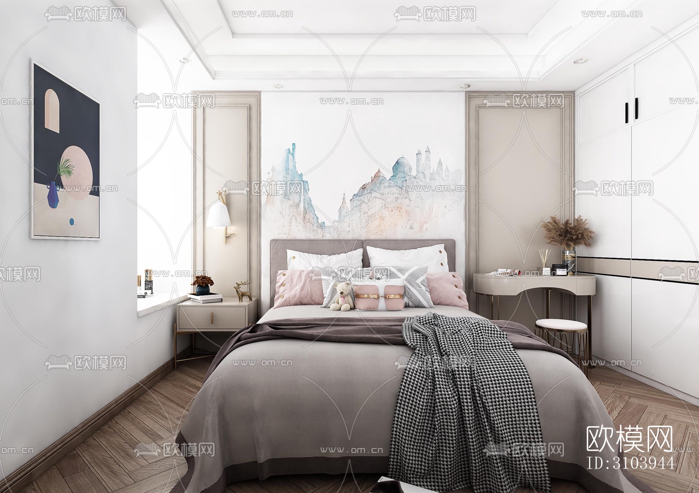 欧式儿童房效果图下载（渲染图2）