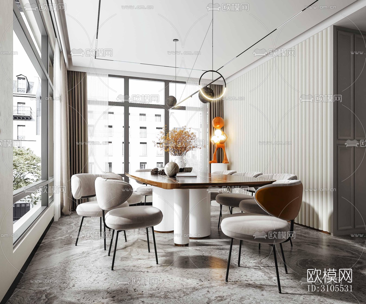 现代餐厅效果图下载（渲染图4）