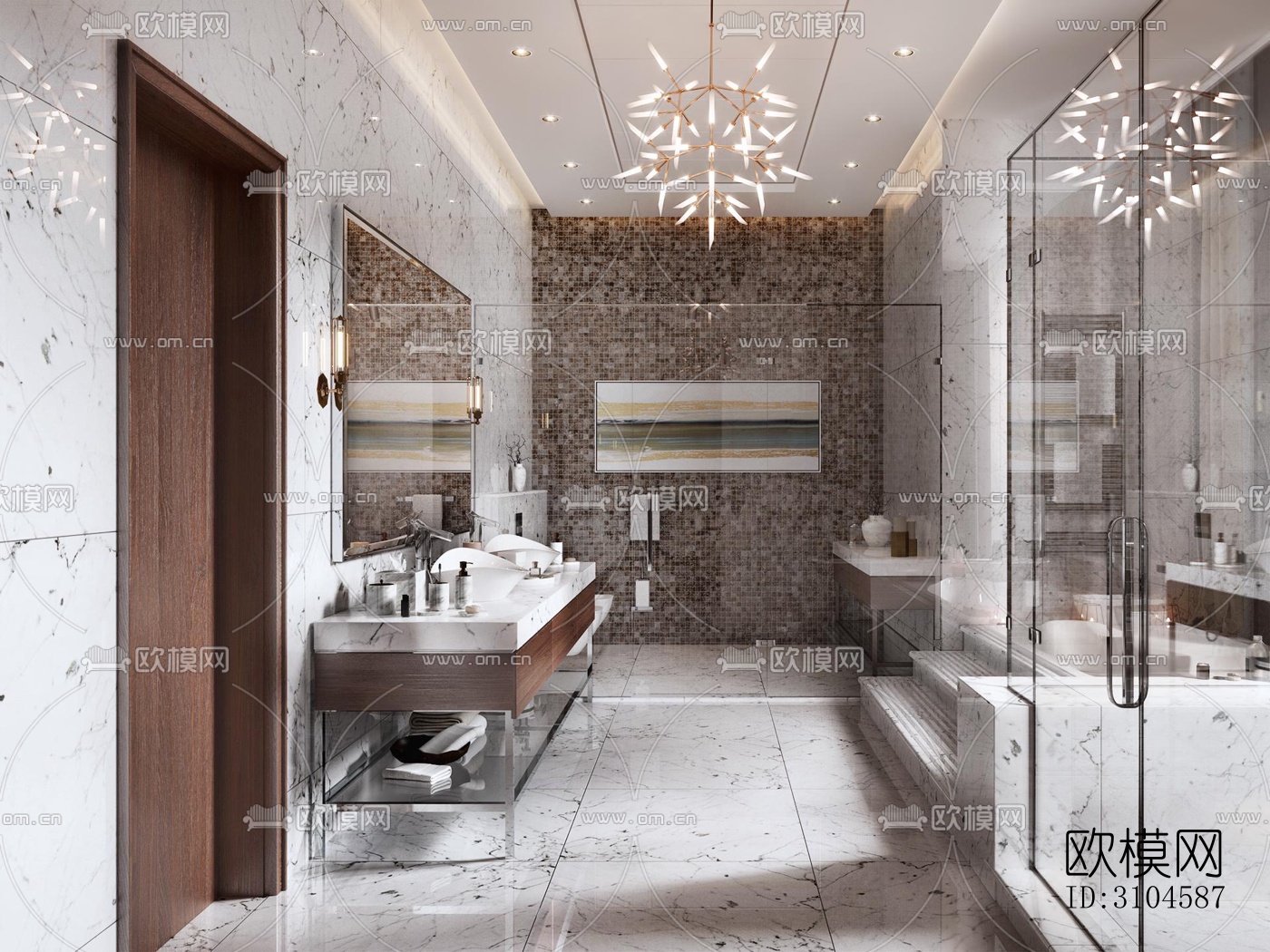 现代卫生间效果图下载（渲染图3）