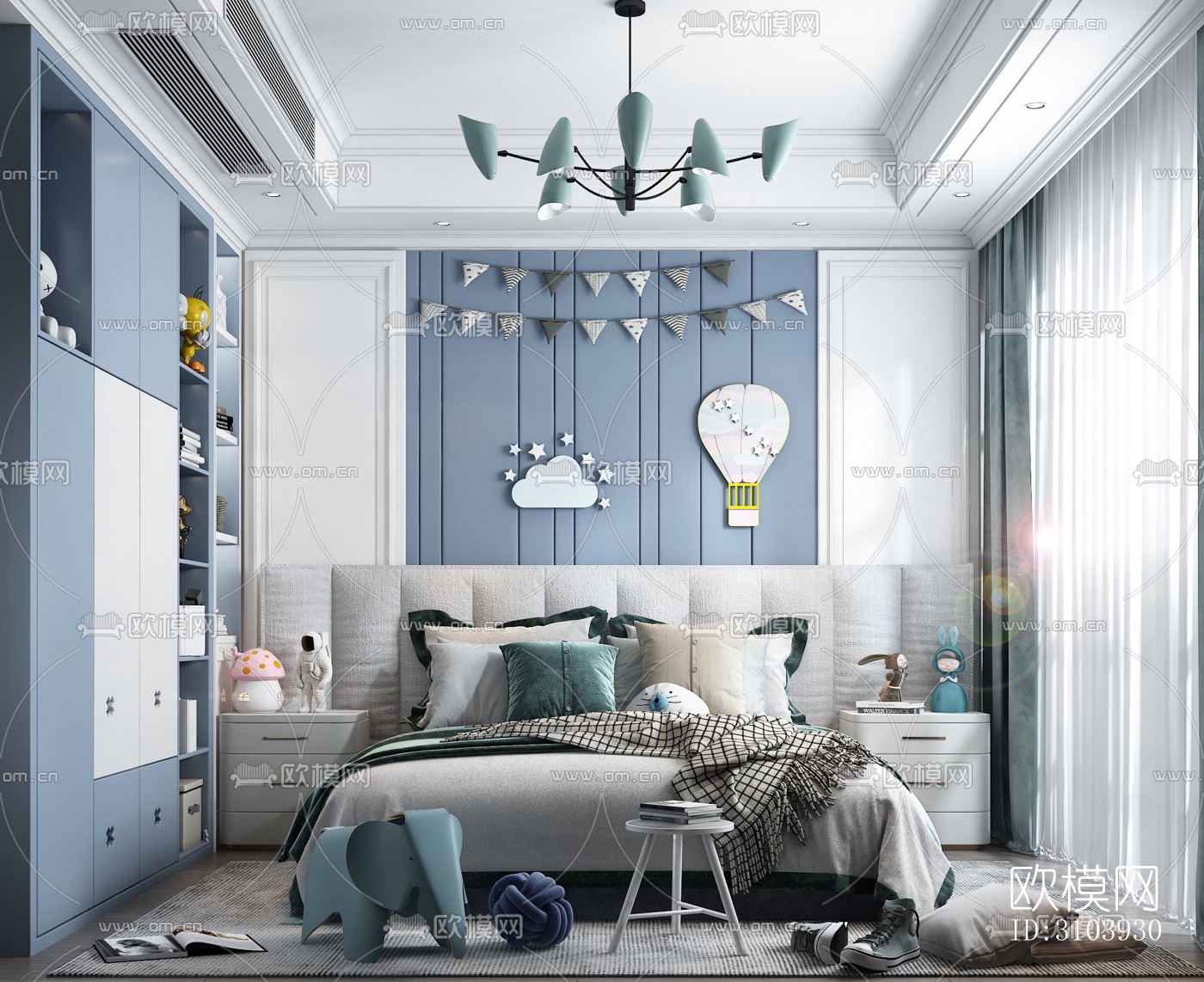 欧式儿童房效果图下载（渲染图3）