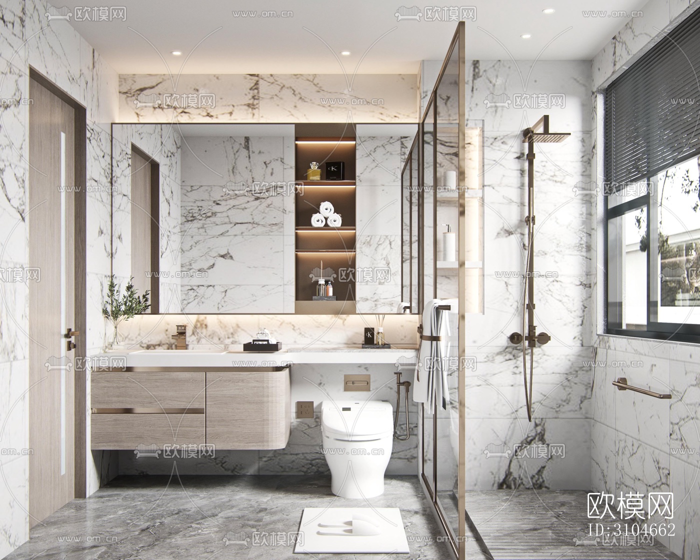 现代卫生间效果图下载（渲染图4）