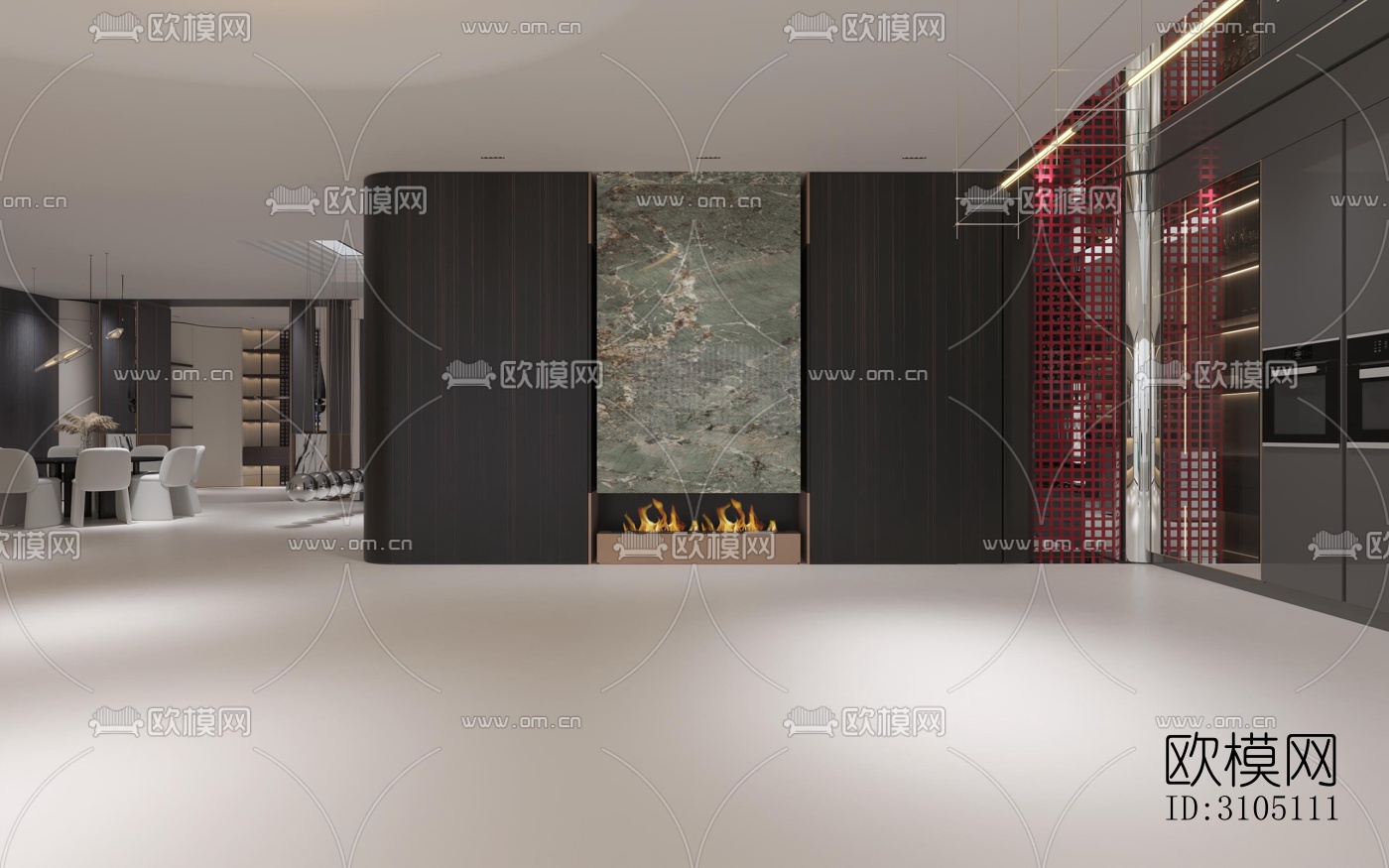 现代平层效果图下载（渲染图2）