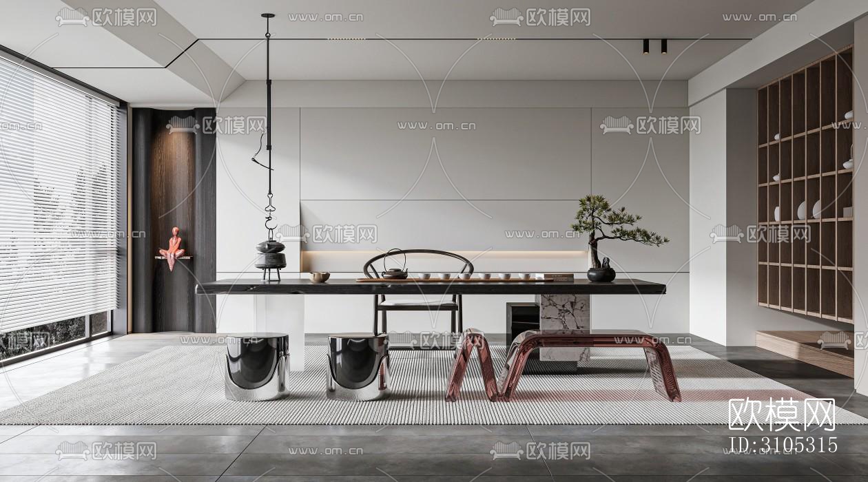 现代茶室效果图下载（渲染图3）