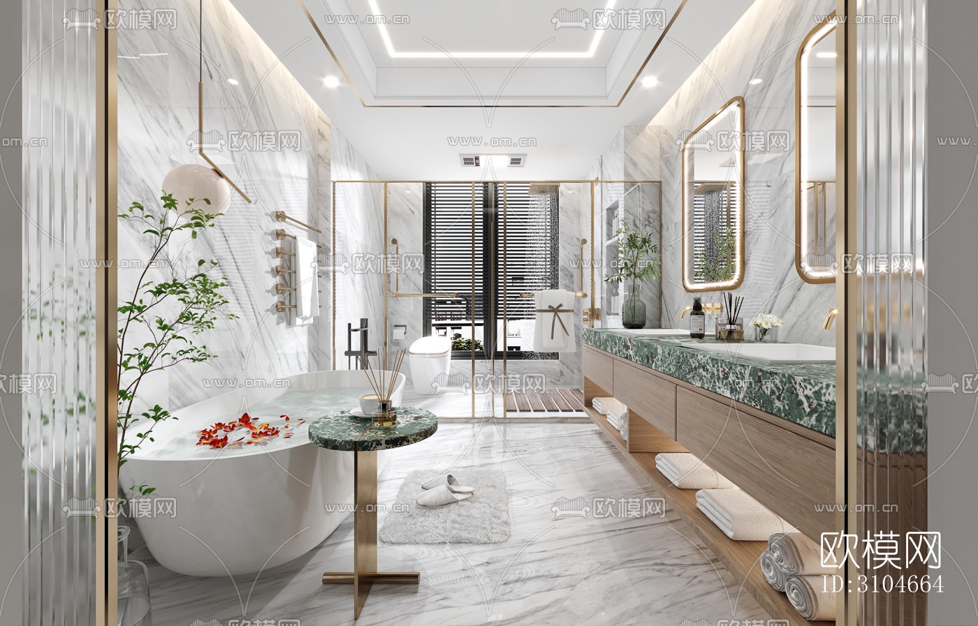 现代卫生间效果图下载（渲染图2）