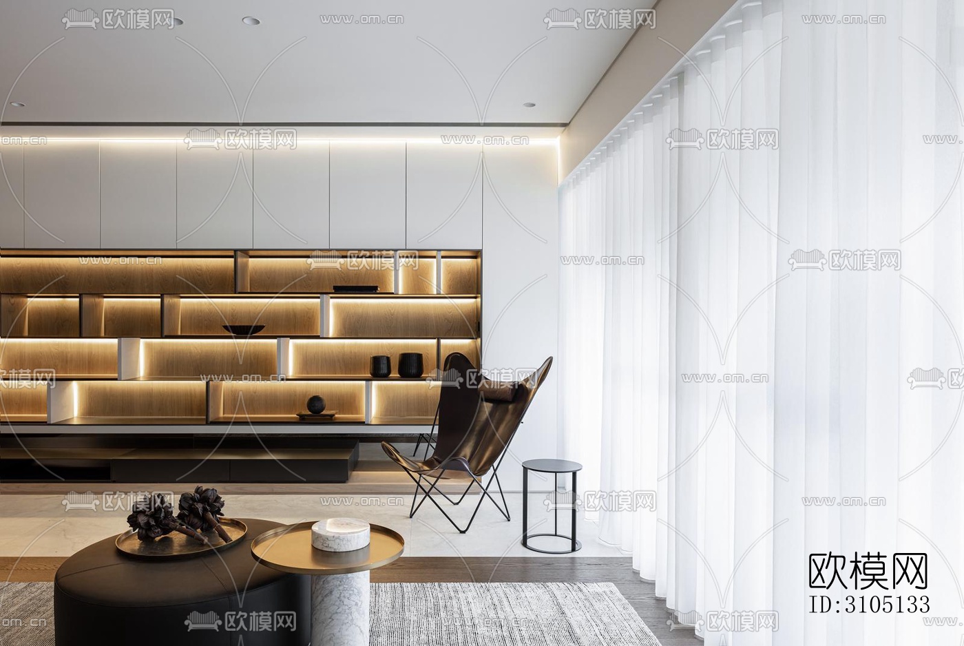 现代平层效果图下载（渲染图5）