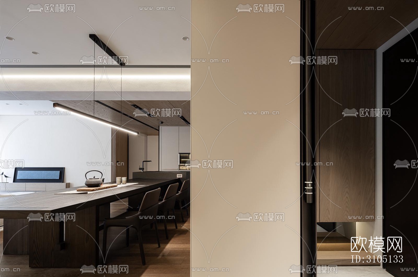 现代平层效果图下载（渲染图7）