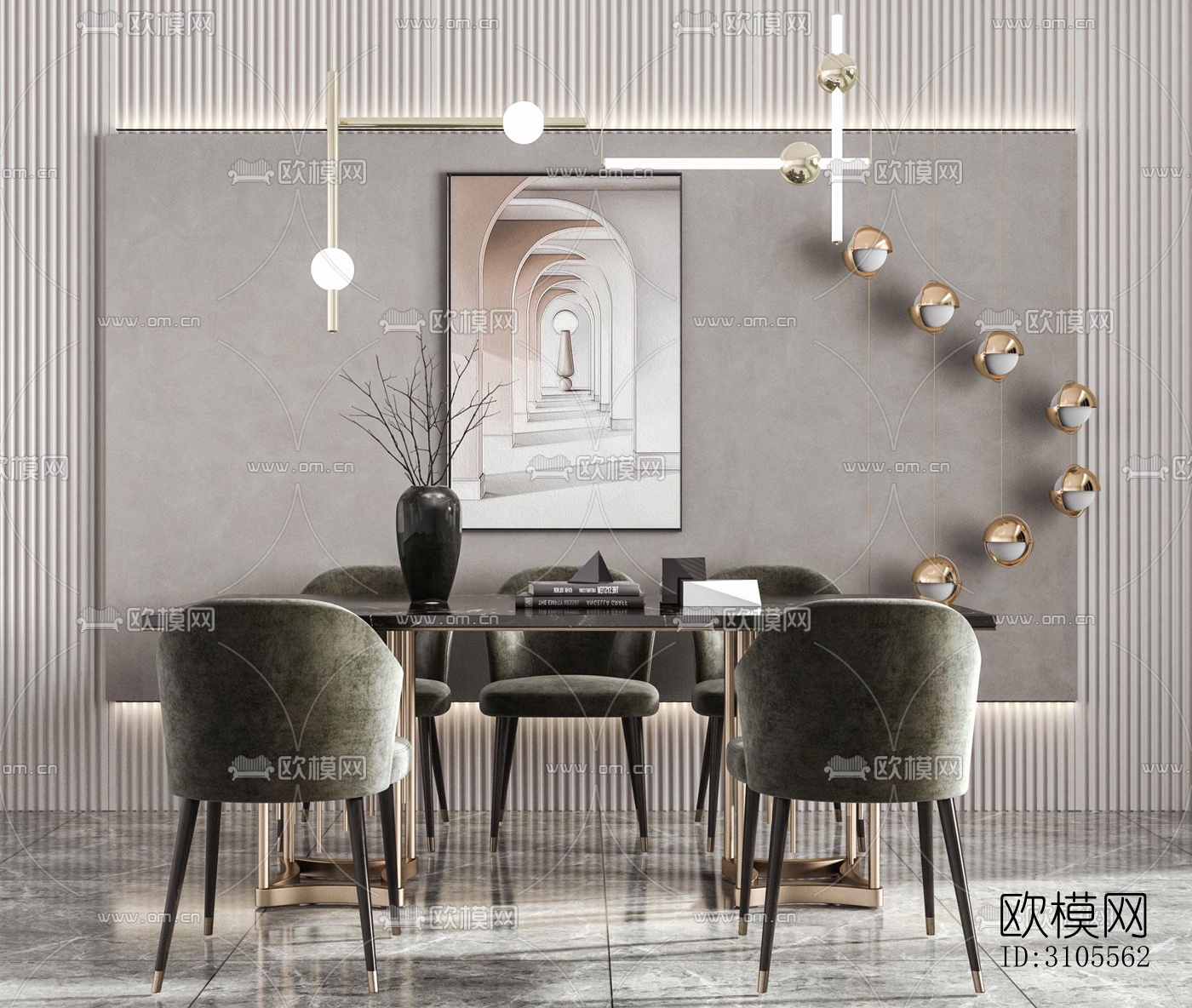 现代餐厅效果图下载（渲染图3）