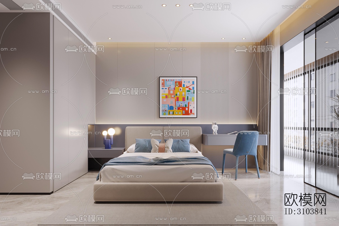 北欧儿童房效果图下载（渲染图2）