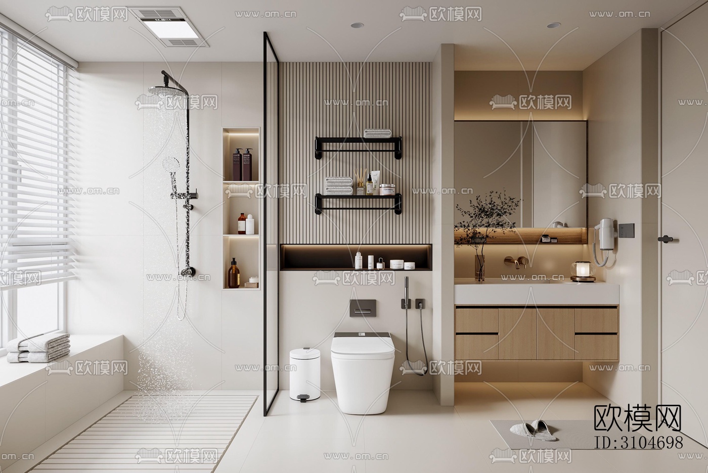 现代卫生间效果图下载（渲染图5）