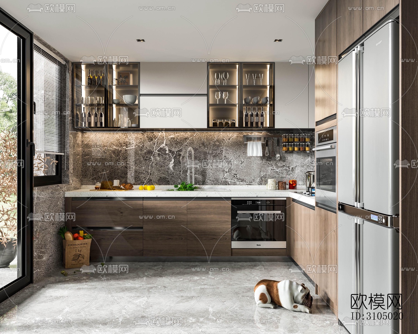 现代厨房效果图下载（渲染图4）