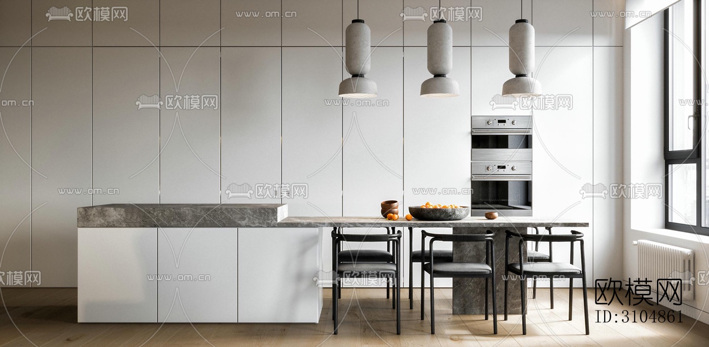 北欧厨房效果图下载（渲染图3）